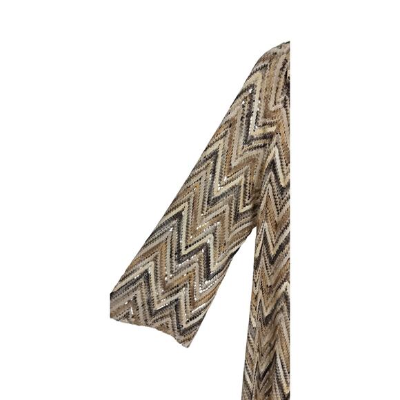 4074) Susan Graver Lightweight Chevron Open Front Duster Cardigan Small - Picture 5 of 7